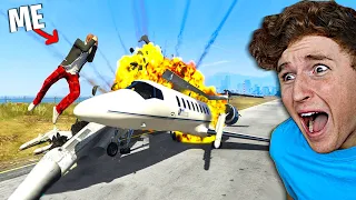 Can You Survive The PLANE CRASH Mod In GTA 5.. (Too Far)