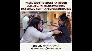 Ilang senador, empleyado, nagsuot ng violet na ribbon bilang pagtindig kontra People’s Initiative