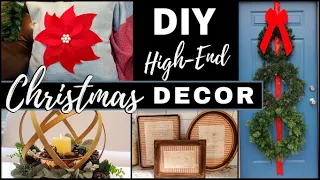 ⭐DIY CHRISTMAS CRAFT DUPES! POTTERY BARN 3 Wreath door hanger, Poinsettia pillow, Orb, Vintage