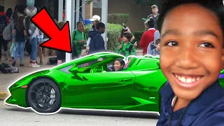 Picking Up Little Brother From School in LAMBORGHINI!