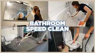 BATHROOM SPEED CLEAN WITH ME | deep cleaning motivation *POWER HOUR* satisfying clean 🧼