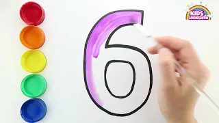 Drawing and Coloring Numbers | Learn how to draw 1-10 with colors name for kids