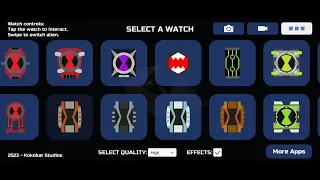 All Ben 10 Omnitrix, Aliens and Effects in Omni-Watch 3D App