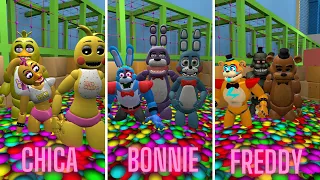 Freddy Chica Bonnie Game Evolution 2014 2022 In Garry's Mod! Five Nights at Freddy's Security Breach