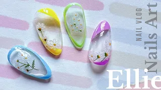 flowers nails art | Easter |小花美甲設計| 花ネイルアート| 꽃 네일 아트 | फूल कील कला💐 Let's do it with me