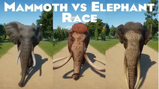 Mammoth VS Elephant Speed Races in Planet Zoo included African Elephant, Indian Elephant & Mammoth