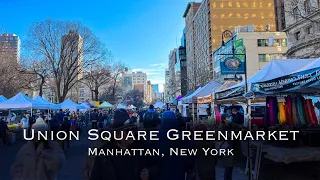 Exploring Union Square Greenmarket: A Walking Tour through the streets NYC | 4K video