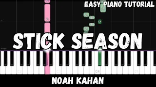 Noah Kahan - Stick Season (Easy Piano Tutorial)