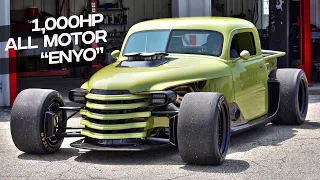 1,000HP ALL MOTOR  Chevy FARM TRUCK Meets F1 CAR "ENYO" By Ring Brothers