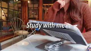 📚☕️STUDY WITH ME at a cafe l  한옥 카페에서 같이 공부해요! | Background noise, coffee shop ambience