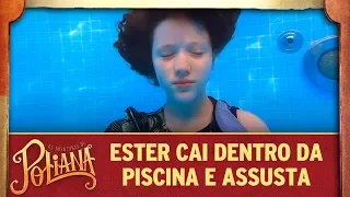 Ester cai dentro da piscina e assusta | As Aventuras de Poliana