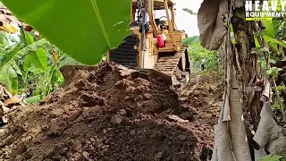 Amazing Bulldozer CAT D6R XL Working to Smooth Plantation Roads 💪