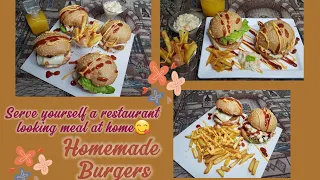 Restaurants Style Serving of Burgers and Coleslaw 🍔🥗 | Dinner Lunch Recipes | Homemade simple dishes