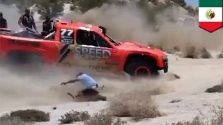 Spectator survives getting smashed and run over in Baja 500