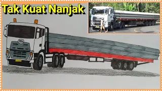 MOBIL TRUK UD QUESTER TAK KUAT NANJAK | MENGGAMBAR TRUK