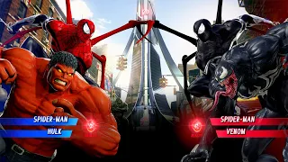 Spider-Man & Hulk VS Spider-Man & Venom (Very Hard) - Marvel vs Capcom | 4K UHD Gameplay