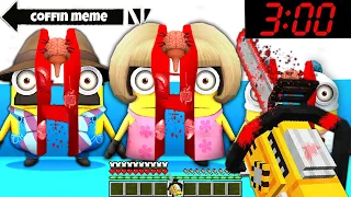 WHAT'S INSIDE MINION FAMILY in MINECRAFT INVESTIGATION Scary Minion vs Minions Gameplay Movie