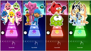 Baby Shark 🆚 Pocoyo 🆚 Omnom 🆚 Bluey Bingo || Tileshop Music Game Play 🎯🎊💯