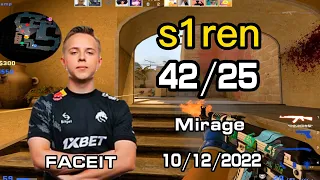 Spirit s1ren (42-25) - FACEIT MIRAGE POV -4 Triples - 42KILLS - 69%HS 10/12/2022