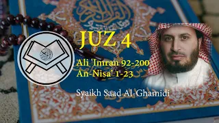 Murottal Juz 4 - Syaikh Saad Al-Ghamidi - arab, latin & terjemah