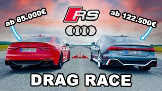 AUDI RS5 vs. AUDI RS7 | DRAG RACE | 1/4 Meile | 1 Kilometer - SHOWDOWN