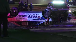 Constable Cruiser Flips Upside Down in Pursuit Crash in Houston