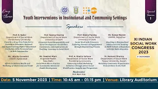 Youth Interventions in Institutional & Community Settings | XI ISWC 2023 | NAPSWI | UNFPA | MANUU