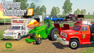 PULLING TRACTOR ENGINE BLOWS UP!? | (ROLEPLAY) FARMING SIMULATOR 2019