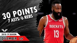 James Harden - 2018.12.01 - Rockets vs Bulls - 30 Pts, 7 Asts, 6 Rebs