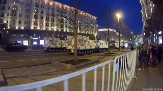 Военная техника на Тверской (Москва, репетиция парада 3 мая 2017)