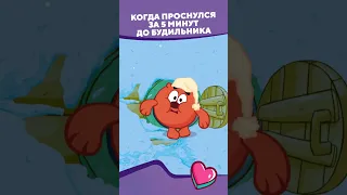 Когда проснулся за 5 минут до будильника  I Смешарики #shorts