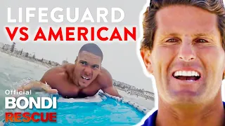 American Bodybuilder Reckons He Can Beat A Lifeguard In A Beach Competition