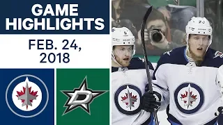 NHL Game Highlights | Jets vs. Stars - Feb. 24, 2018