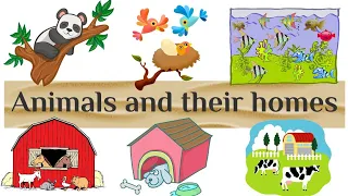 Animal home names for kids in english| Homes of animals and birds| Animal homes| Kids Learning