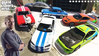 GTA 5 - Stealing Fast And Furious 'Brian O'Conner' Cars with Franklin! (Real Life Cars #14)