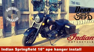 Indian Springfield Dark Horse Modifications - 16" Dean Speed Low ball ape hanger install