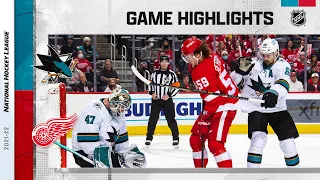 Sharks @ Red Wings 1/4/22 | NHL Highlights