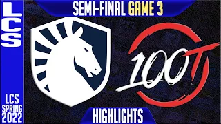 TL vs 100 Highlights Game 3 | Semi-final LCS Playoffs Spring 2022 | Team Liquid vs 100 Thieves G3