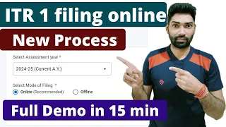 Income tax return(ITR 1) filing online AY 2024-25 | ITR filing online FY 2023-24(AY 2024-25)