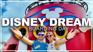 Our FIRST Disney Cruise! | Boarding the Disney Dream, Embarkation Day Lunch & More!