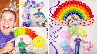 4 IDEAS 😍 DECORACION CON GLOBOS 😍 (Guirnalda de globos) decoraciones para cumpleaños - Gustavo gg