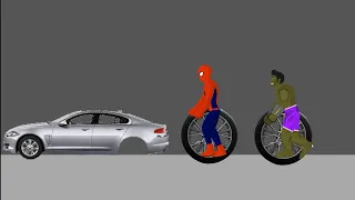 Hulk vs Spiderman Rickshaw Tires Funny Parody Animation - Drawing Cartoons 2 - Raza Animations