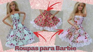 COMO FAZER UM LINDO VESTIDO RODADO PARA BARBIE