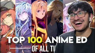 FIRST TIME REACTING to the TOP 100 ANIME ENDINGS