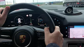 Porsche Taycan Turbo S 2021 przyspieszenie 50-180km/h speed acceleration electric car @doktorx43kl