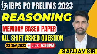 IBPS PO Prelims 2023 Memory Based Paper |Art of Reasoning| IBPS PO 2023 Reasoning Memory Based Paper