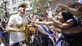 Warriors party like rock stars during championship victory parade