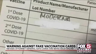 Nevada attorney general continues push against fake COVID-19 vaccination cards