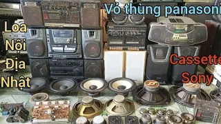 Vỏ thùng Panasonic, cassette sony,loa nội địa, chép đom, combo amply giá ve chai, nguồn biến áp.