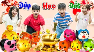 Đập Heo Đất Nhận Lì Xì Ngày Tết ♥ Min Min TV Minh Khoa